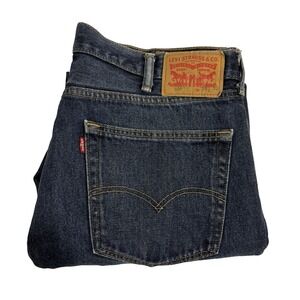 Levi's 505 Regular Fit Jeans Mens 38x32 Dark Wash Blue Straight Leg Denim Pants